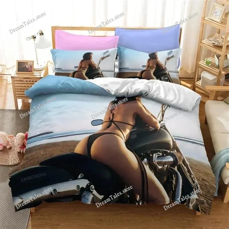 Car Sexy Buttocks Bikini Girl Bedding Set Duvet Cover 3d Bedding Fashion Design Decoration King Duvet Cover Set Double Bed Set