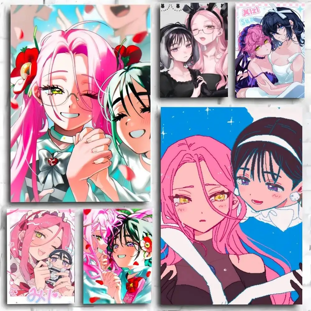 Sua&Mizi Cute Anime ALIEN STAGE Girl Poster And Prints Wall Art Pictures For Modern Bedroom Game Room Home Decor