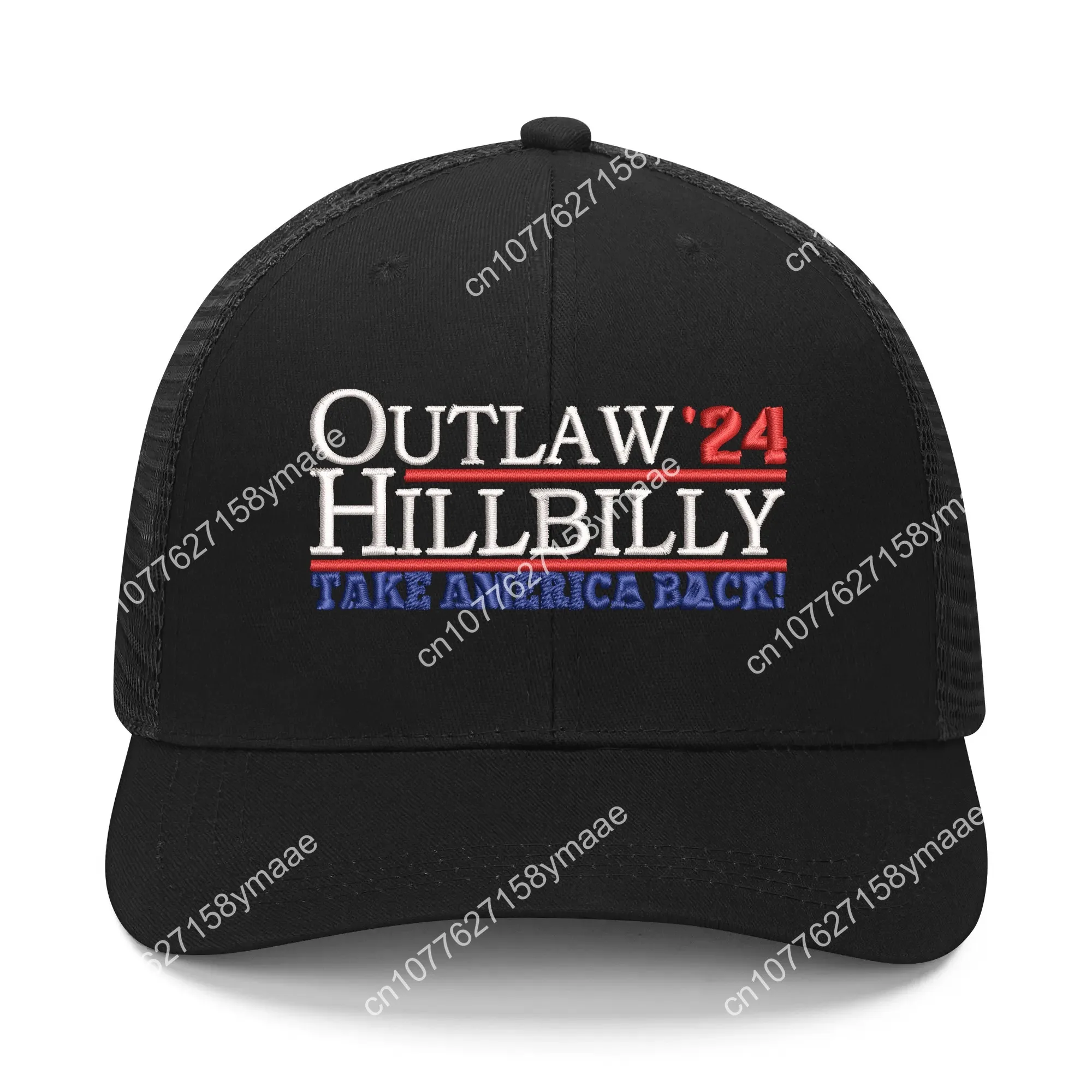 

Outlaw Hillbilly 2024 Trump Embroidery Hat Mens Womens Sports Baseball Hat Breathable Summer Headwear Custom Caps Logo