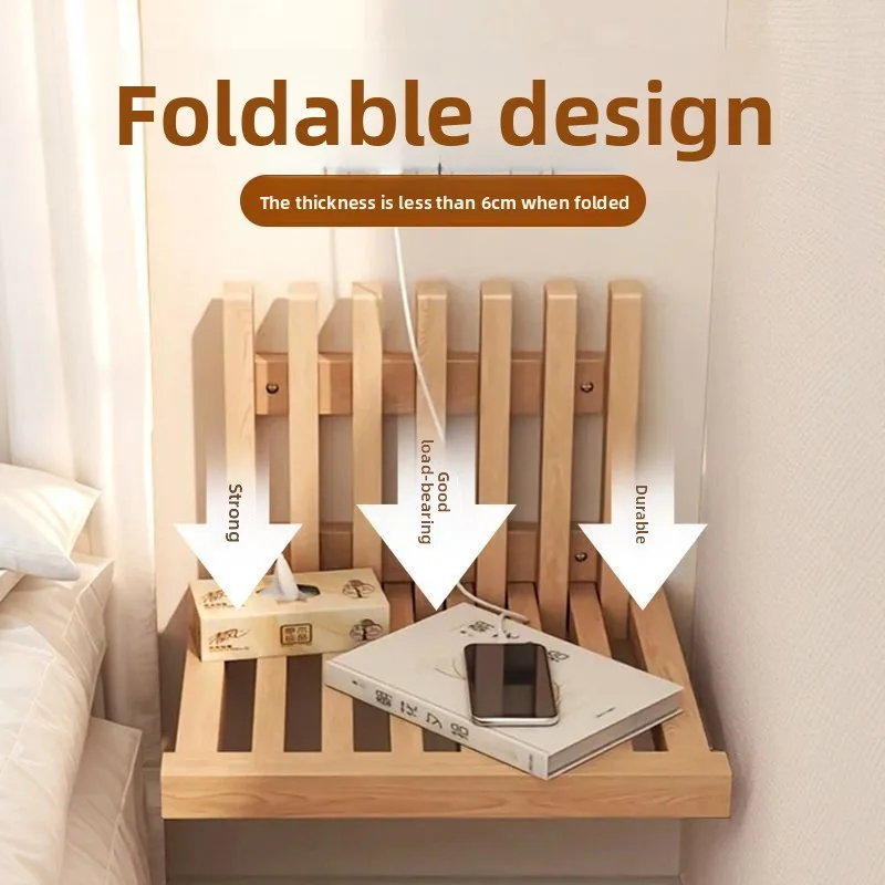 Bedside table, foldable wall-mounted creative bedside frame