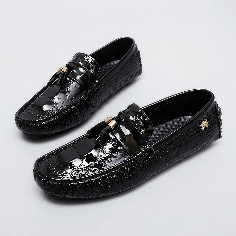

Модные мужские лоферы из кожи с крокодиловым узором, брендовые деловые и офисные туфли с низким вырезом, удобные кожаные туфли для вождения