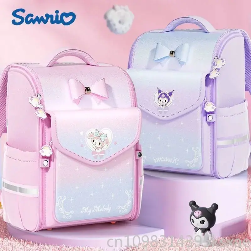 

Sanrio Kuromi Student School Backpack for Girls Elementary Kawaii School Bag with Safety Reflective Strip Portable Waterproof