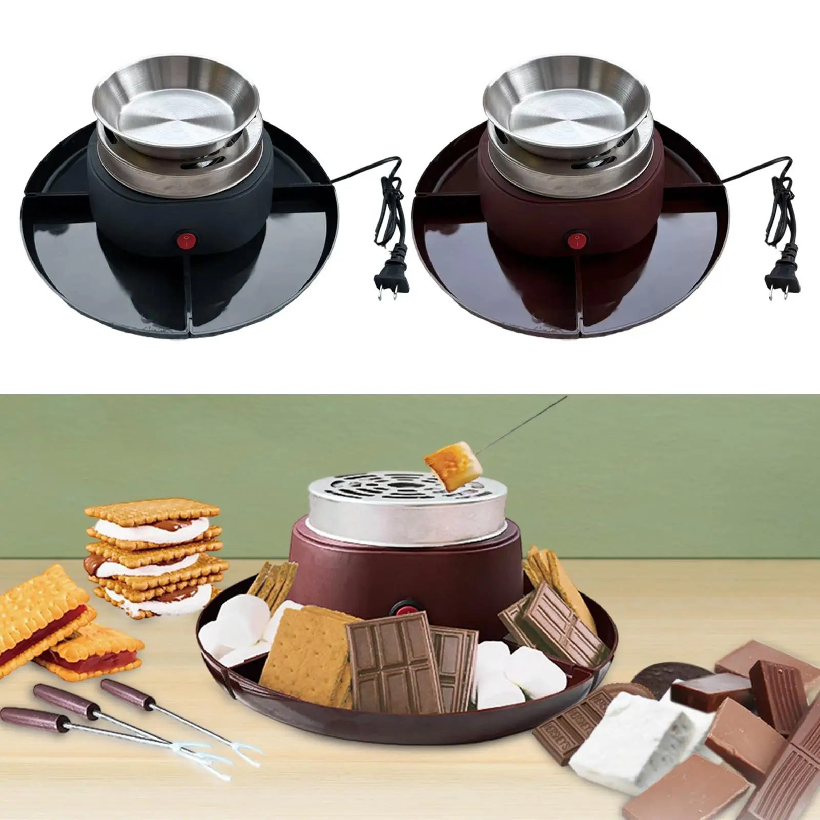 Electric Smores Maker and 1 Melting Plate Housewarming Gifts S'mores Maker Set for Christmas Indoor Wedding Tabletop Party