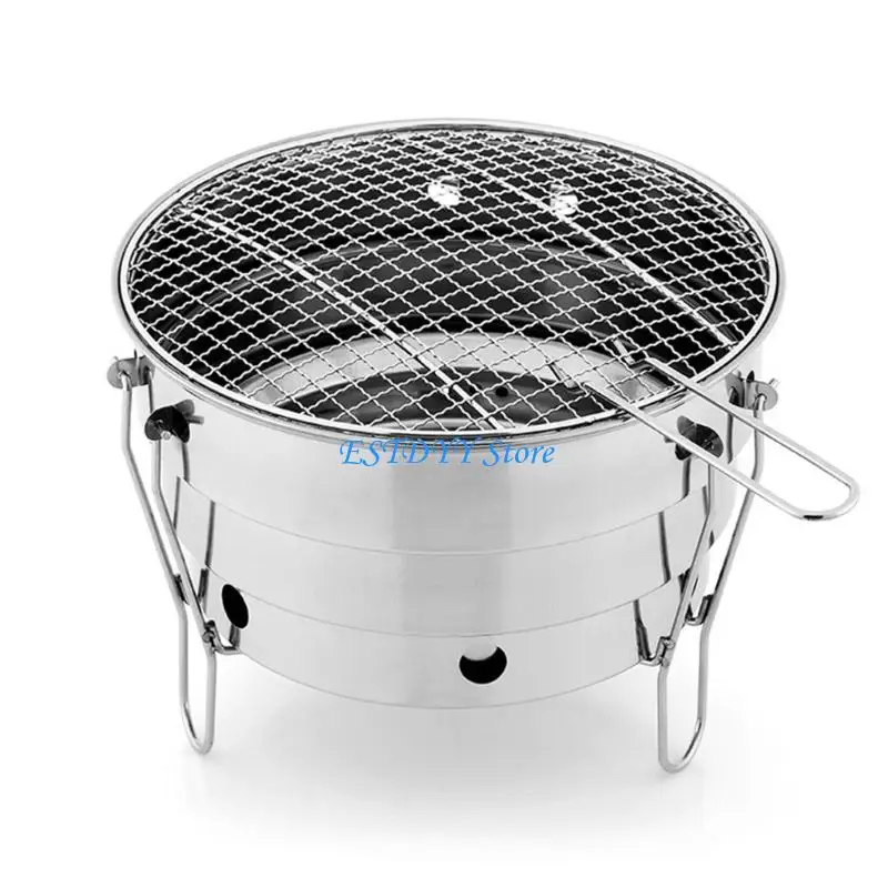 

G6DE Folding Barbecue Stove Compacts Camping Grill Stainless steels Charcoal Burners Portable Picnics Cooking Equipment