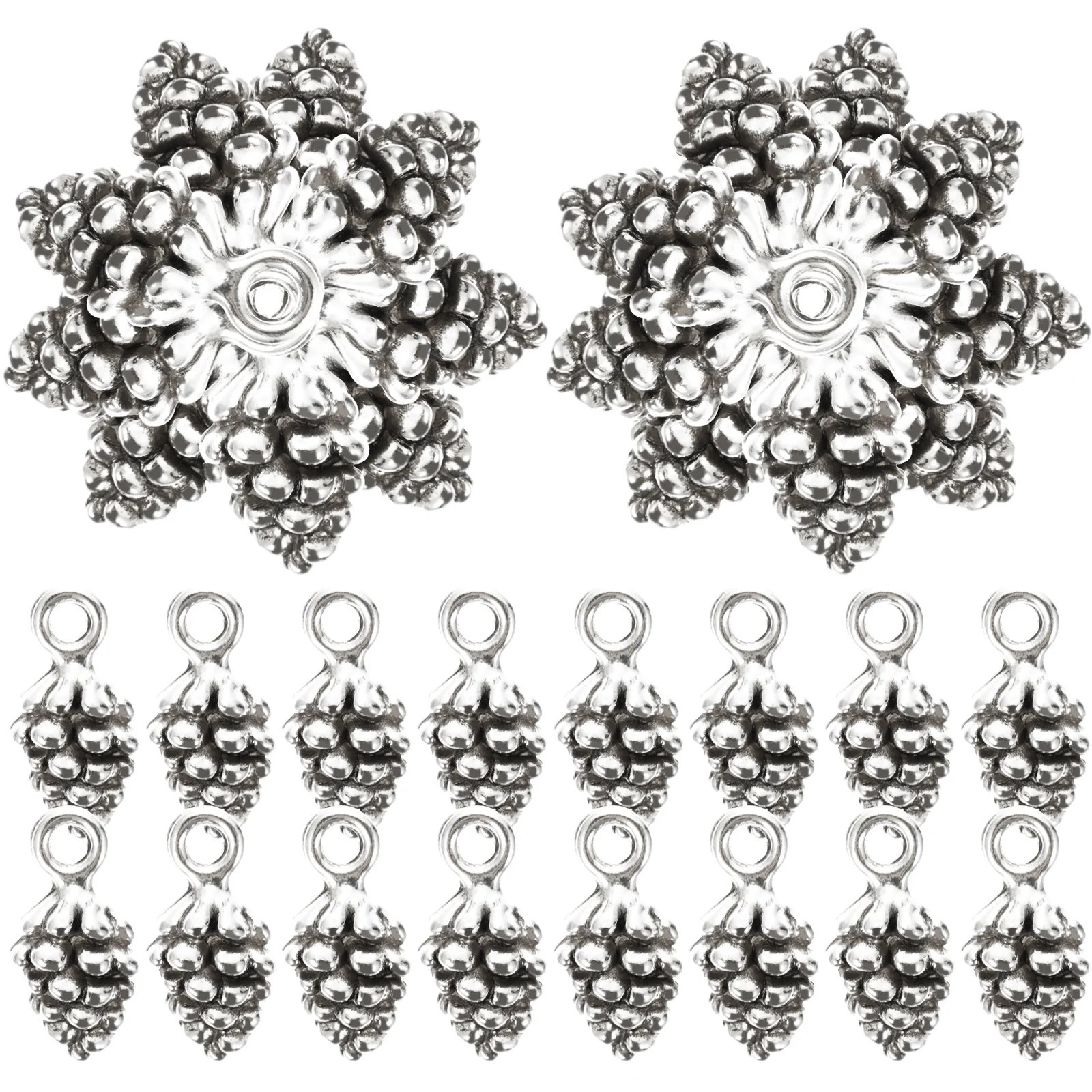 

60pcs Pine Cone Pendant Accessories Sturdy Alloy Smooth Surface Christmas Charms Diy Jewelry Making Necklaces Earrings Bracelets