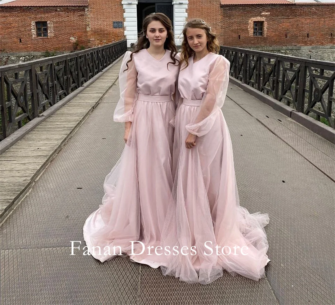 

Colavis Asta Customized V-Neck A-Line Satin Pink Prom Dress Wedding Evening Dresses Performance Party Dress Evening Gowns
