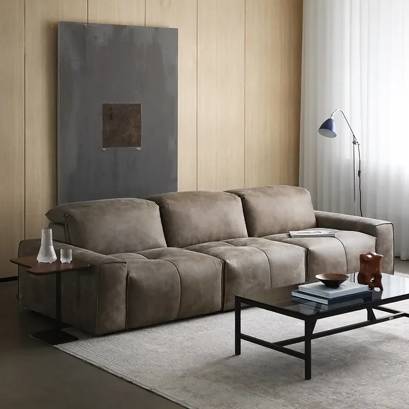 Leather fabric adjustable high backrest reliable head corner sofa