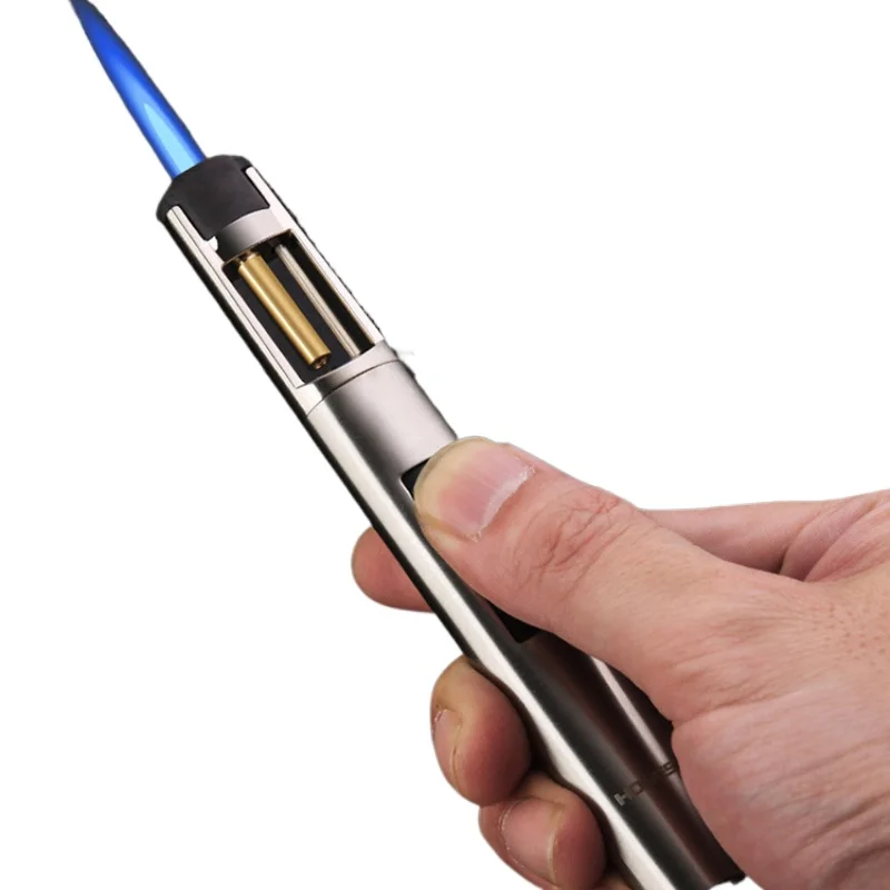Hot Blue Flame Open Fire Lighter Windproof Welding Gun Musket Cigarette Lighters & Smoking Accessories Ignifier Cigar Tool MEN