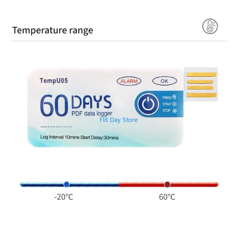 F92C Temperature Logger for Cold Chain Transport Single Use Temperature Data Logger