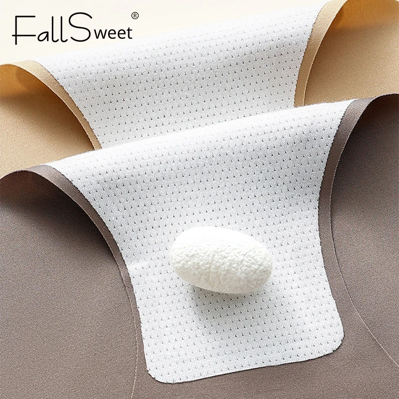 FalllSweet 4PCS Seamless Panties for Woman Ice Silk Underwear Soft Thin Briefs Women's Underpants Fashion Sexy Female Lingerie - Image 5