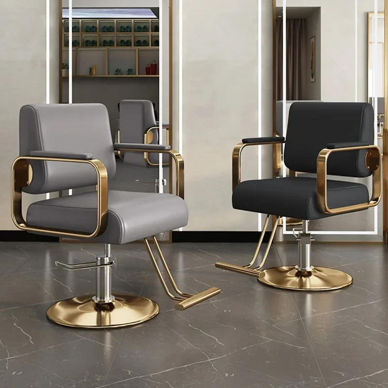 

Luxury Barbershop Barber Chair Personalized Gold Swivel Designed Barber Chair Beauty Salon Cadeira De Barbeiro Furniture