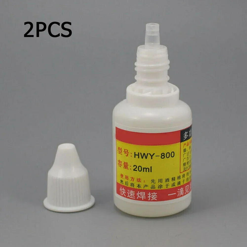 2pcs 20ml Stainless Steel Liquid Flux Welding Solder HWY-800 Soldering Paste Liquid Welding Solder Tool Water Durable Liquid