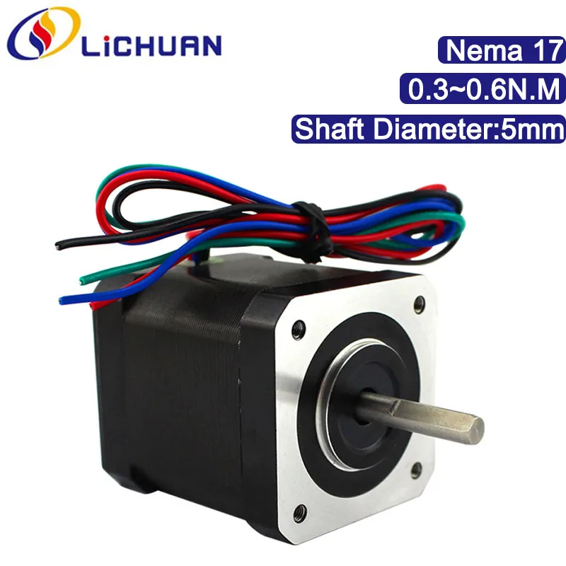 Lichuan 2 Phase Nema 17 Stepper Motor 0.4~0.6N.m 42 Motor 1.2A 4-lead for 3D printer CNC Kit Engraving Milling Machine