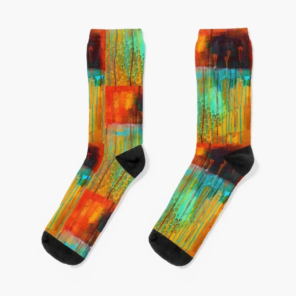 Hand Painted Modern Abstract Art Design Socks Children's short Girl'S Socks Men's