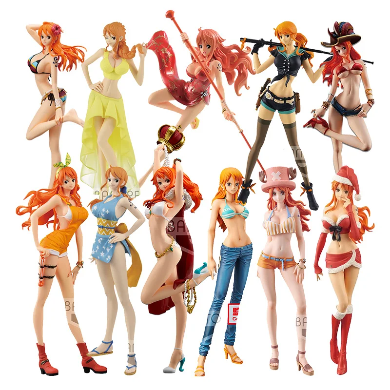 

Bandai One Piece Nami Фигурка Украшение рабочего стола Коллекция ПВХ Аниме IU Соломенная шляпа Пираты Нами Фигурка Модель Игрушки Подарки