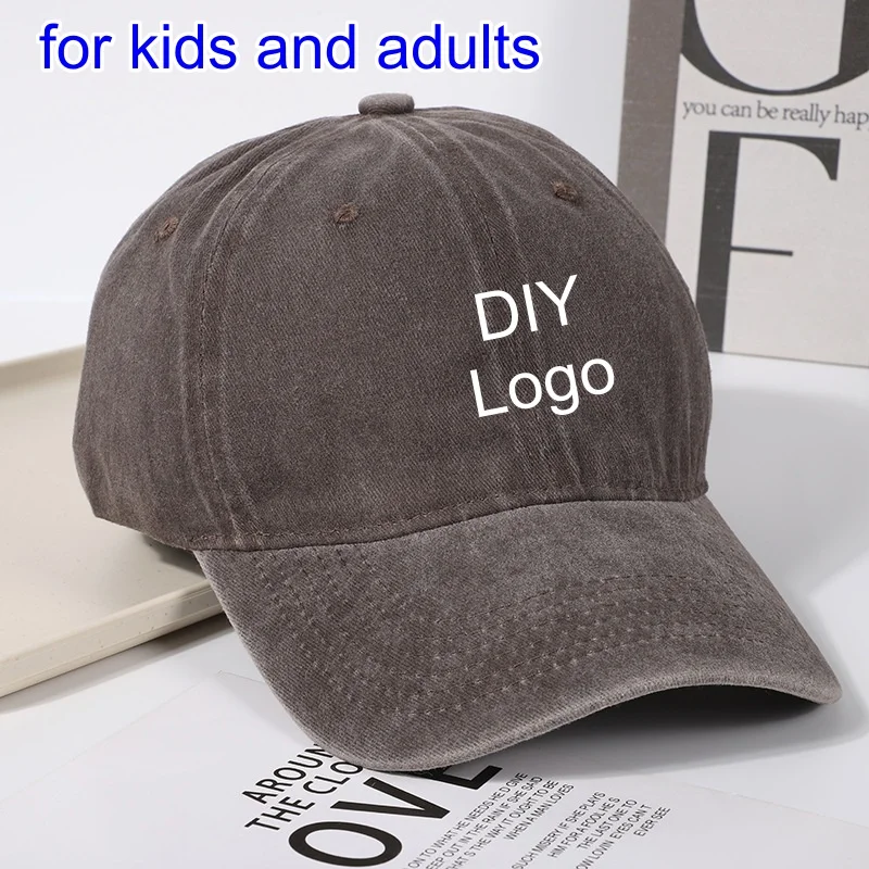 Nombre personalizado Texto bordado papá sombrero no estructurado ajustable hebilla de metal algodón vintage lavado gorra de béisbol golf para