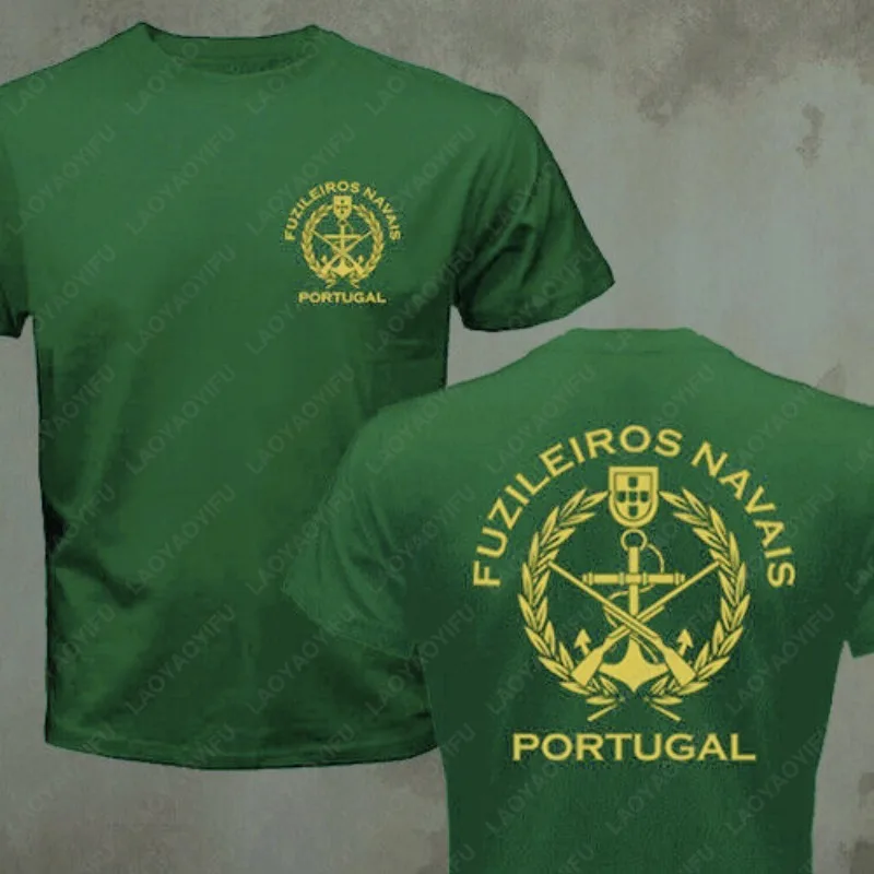 Portuguese Marine Corps Navy Corpo De Fuzileiros Special Forces Military Printing T-shirt O-neck Cotton Tshirt Men Camisetas