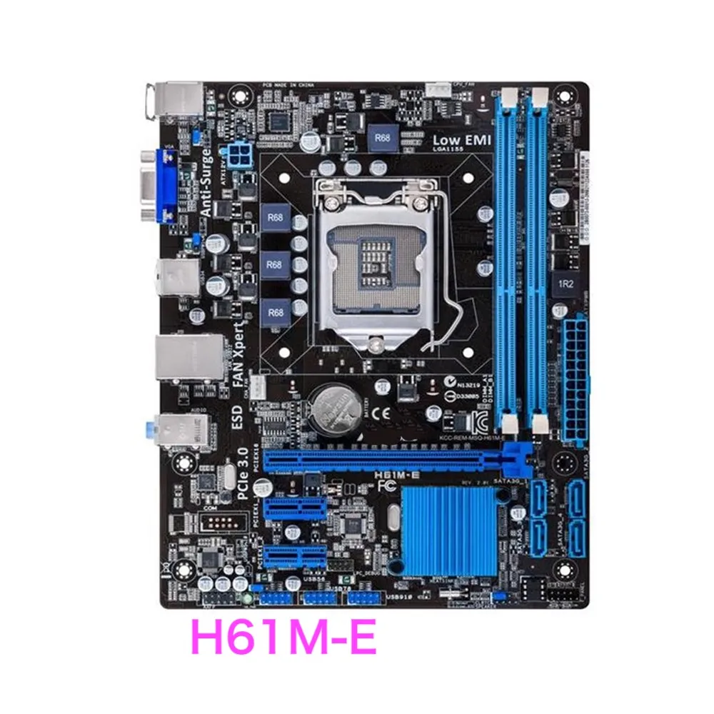 

Suitable For ASUS H61M-E Desktop Motherboard H61 VGA USB2.0 LGA 1155 DDR3 Mainboard 100% Tested OK Fully Work