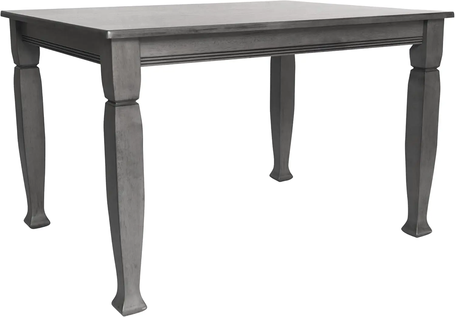 طاولة طعام من الخشب الصلب ميلفورد 47 بوصة EMMA + OLIVER، مريلة بألواح أوفست مقاس 3 بوصات، أرجل ملفوفة، لمسة نهائية مقاومة للماء، متينة لـ Eve