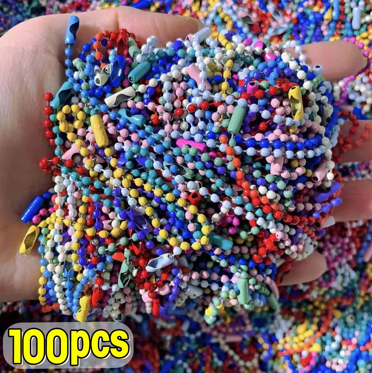 10/100pcs Ball Bead Chains Diy Keychain Dolls Label Hand Tag Connector Bracelet Jewelry Making Finding Accessorise Wholesale