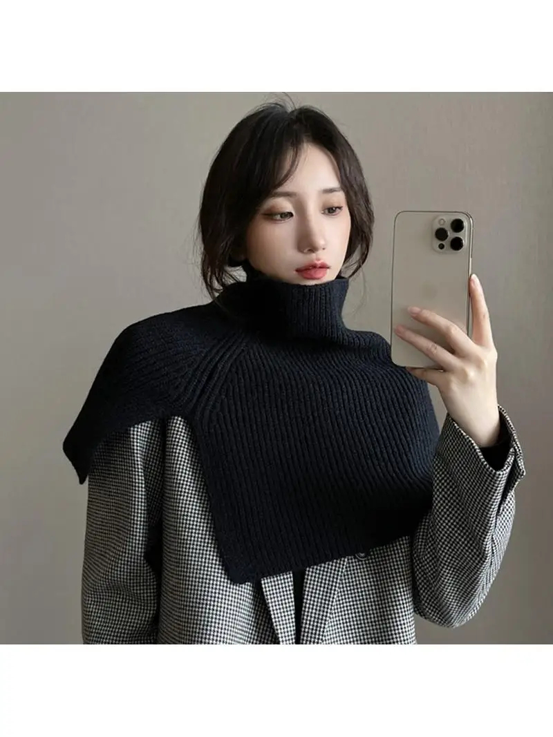 

Women's Knitted Scarf Winter Fashion Outerwear Overhead Neck Warmer Color Korean Style Versatile Neck Cover Polyester F...