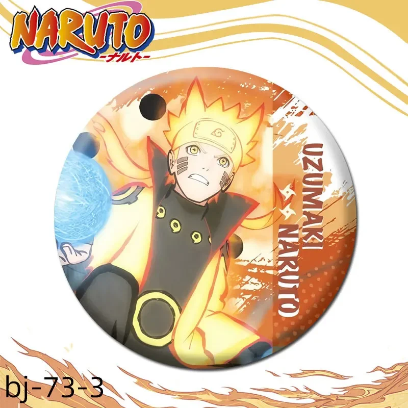 Naruto Big Mouth Backpack Cartoon Uchiha Sasuke Plate Bag Large-capacity Badge Storage Anime Peripherals Girls\' Holiday Gifts