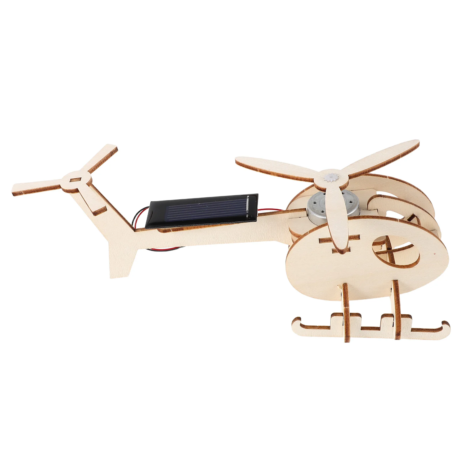 

1 Set Wood Powered Aircraft Diy Handicraft Helicopter Assembly Plaything Solar Helicopter Wooden Kit Solar Powered Diy Wooden