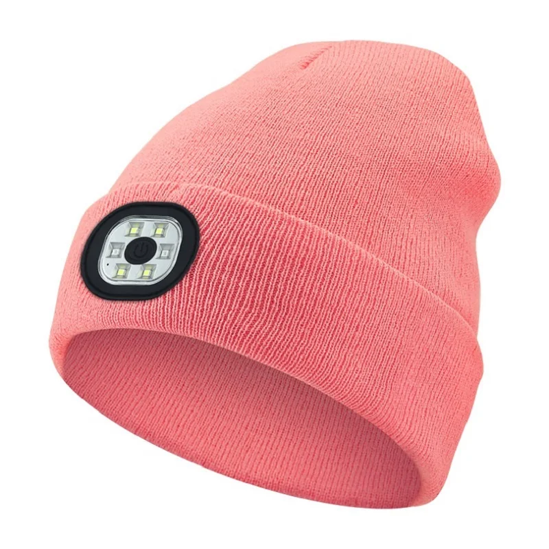 Led light Knitted Hat Warm Elastic beanie Autumn Winter Outdoor Sports Night Hiking Fishing Camping Glow Bonnet Unisex Headlight