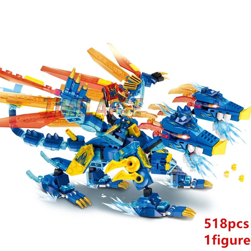 New Fire Heatwave Transforming Lava Flame Dragons Fightar Titan Season 14 Fly Building Blocks Classic Model Sets Bricks Kid Kit