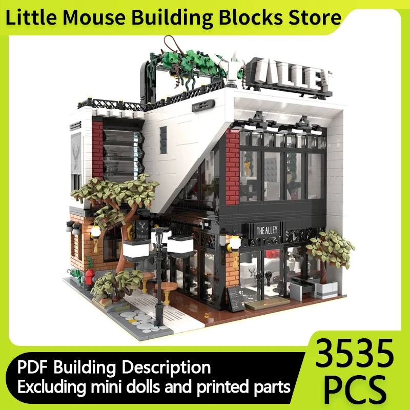 City Street View Model MOC Building Bricks Deer Antler Milk Tea Shop Modular Technology Gift Holiday Assemble Children Toys Suit