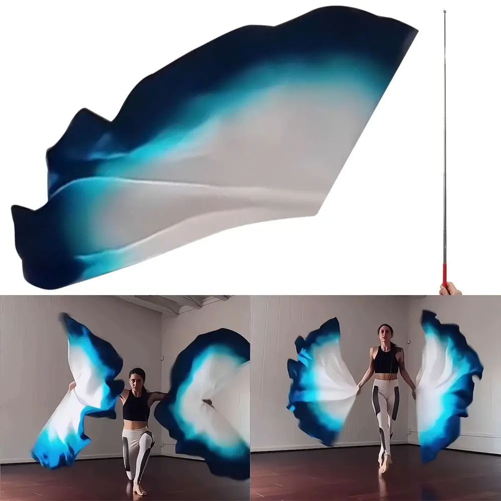 مع أعواد تلسكوبية لملحقات الرقص الشرقي، قضبان متعددة الألوان قابلة للتطوير، أوشحة ملونة، علم خفيف الوزن ومحمول #2