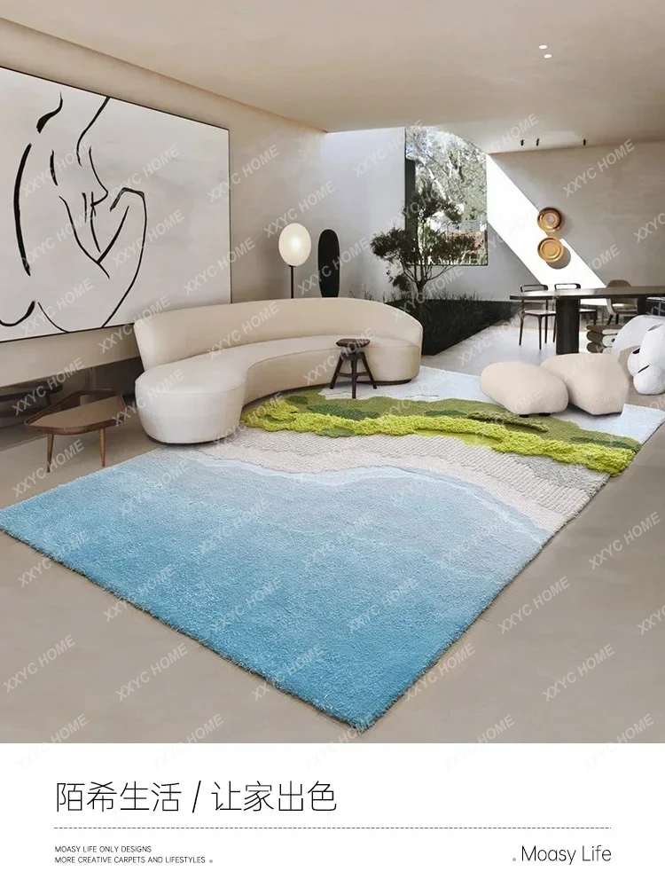 Y Handmade Light Luxury Creative Carpet Living Room Coffee Table New Zealand Wool Bedroom Bedside Blanket