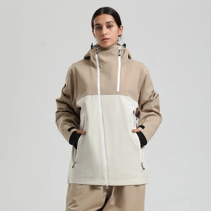 

New Hooded Windproof Waterproof Skating Ski Jacket Woman Man Winter Outdoor Snowboard Sports Breathable Skiing Coat Snow Clothes
