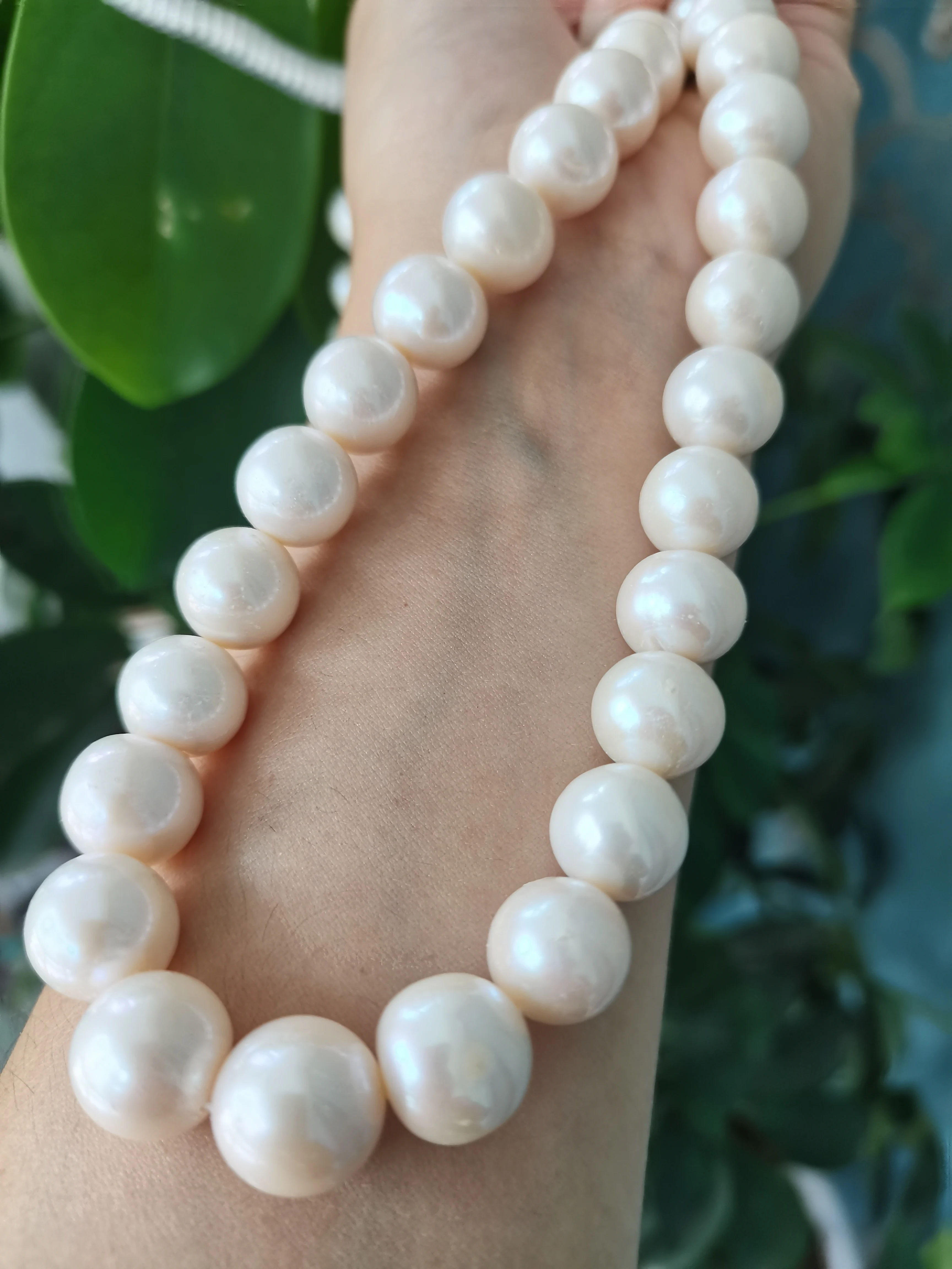 

Gorgeous AAAA 12-14mm round Akoya white natural pearl necklace 17.5“”14K clasp fine jewelryJewelry Making