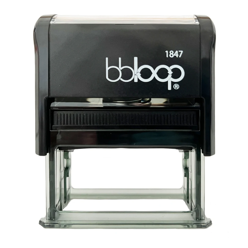 Bbloop Custom Rectangular Office 1-4 Lines Self-Inking Stamp