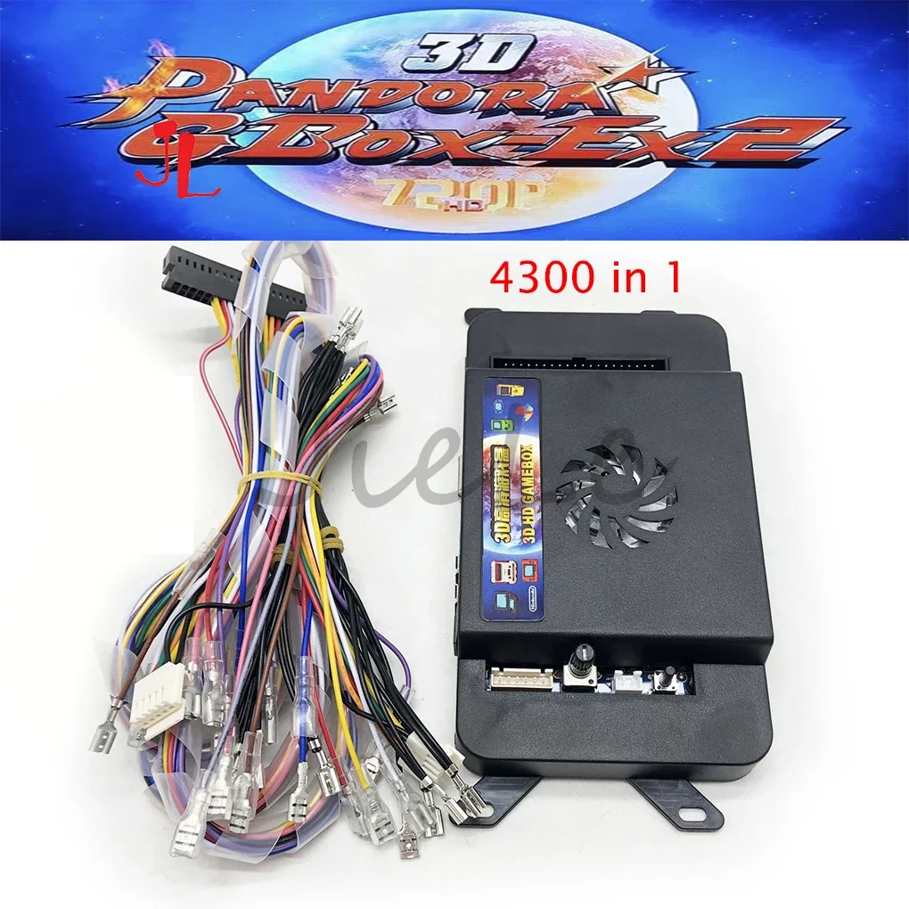 New 3D Pandora GBOX-EX2 4300 In 1 Box Arcade Game Board Cartridge Family PCB 720P VGA Support USB Gamepad Jamma Conversion Set