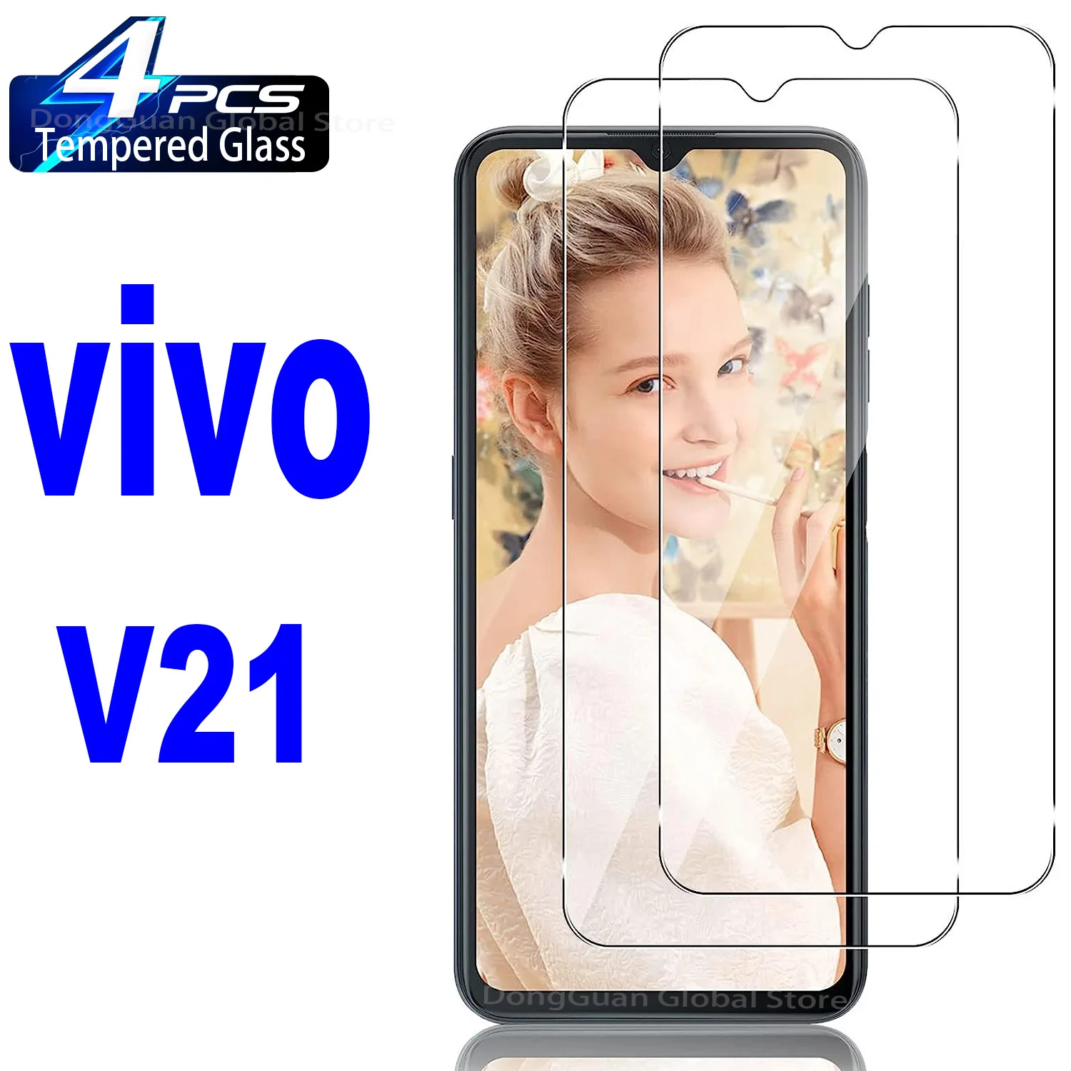 

2/4Pcs 9H Tempered Glass For VIVO V21 4G/5G HD Screen Protector