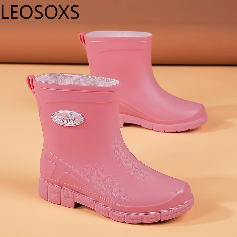 Women Kitchen Shoe Water Proof Easy To Clean Keep Warm Woman Work Shoes Round Toe Anti-slip Rain Boot for Womans Hard-wearing