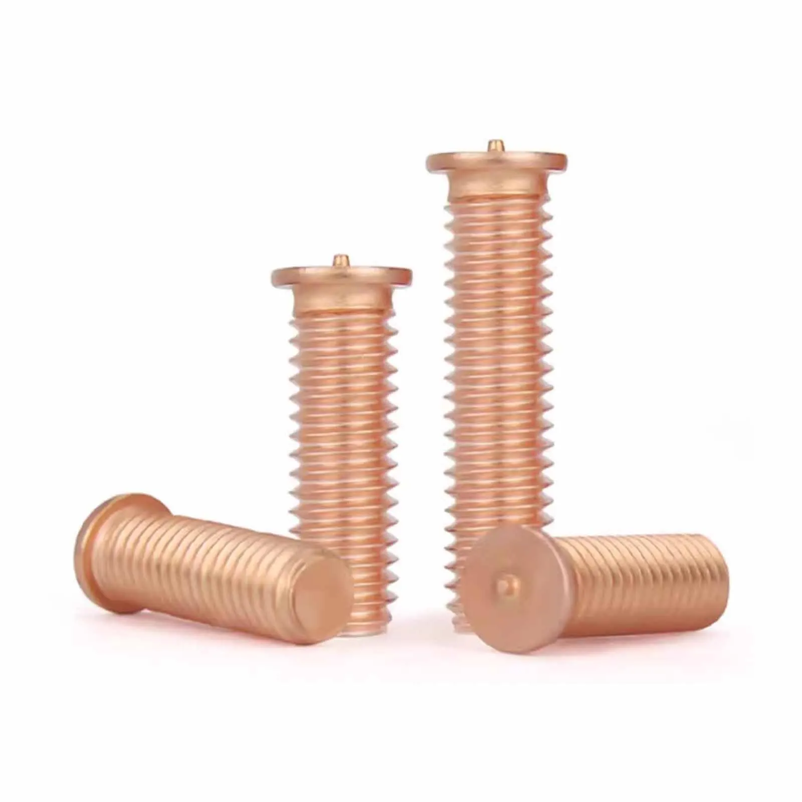 2/50ps M3 M4 M5 M6 M8 M10 GB902.3-A Carbon Steel Copper Plated Stud Weld Spot Solder Point Welding Screw for Capacitor Discharge