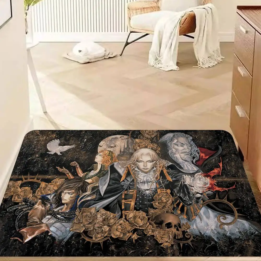 Castlevania Cartoon Floor Mat Non-Slip Laundry Room Mat Laundry Decor Balcony Child Living Room Bedside Mats
