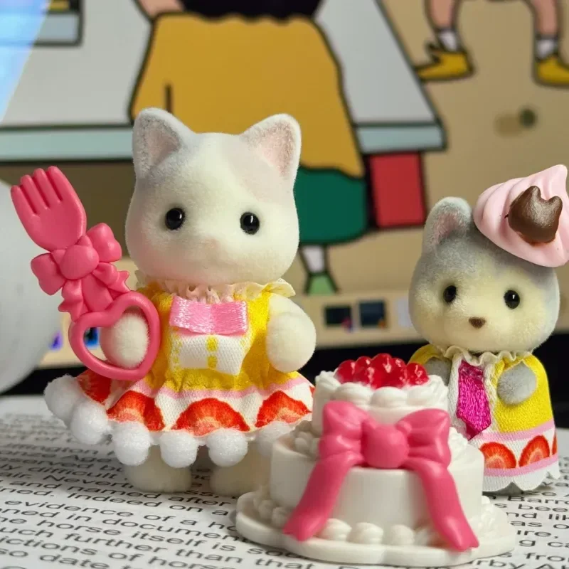 Sylvanian Families Anime Girl Figures, Baby Series, Kawaii Figures, Statue Models, Cute Strengthening Ornament Toy, Birthday Gifts, En stock