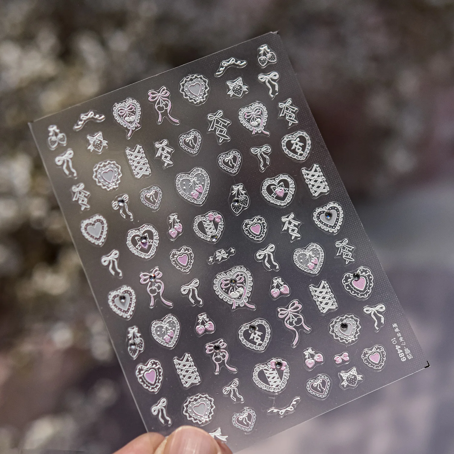 1pc Crystal Diamond Nail Stickers Ins Popular Mobile Love Lace Jewelry Stickers Nail Art Decorative Stickers