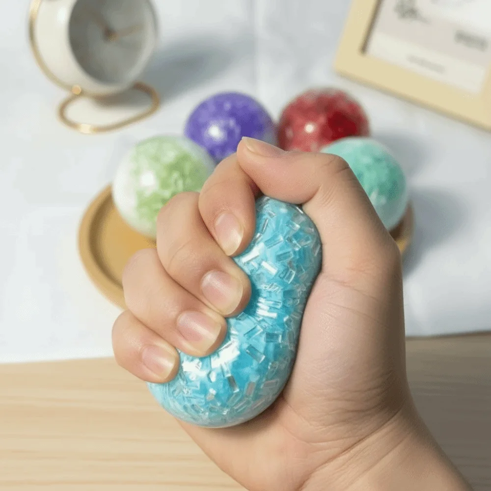 Slow Rising Crispy Skin Ball Rebound Reshape Unique Fidget Toy Creative Crushed Ice Sensory Fidget Ball Reduce Pressure