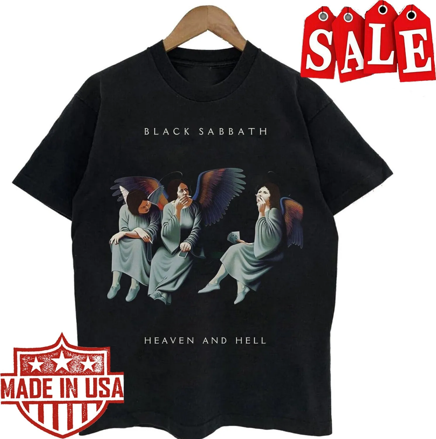 New Black Sabbath HEAVEN AND HELL Gift For Fans Black All Size T-Shirt