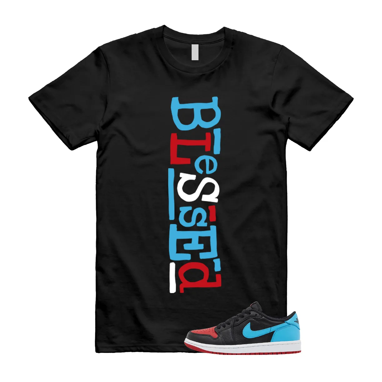 B2 T Shirt to match WMNS Air 1 'nc to chi' Retro Low OG unc Chicago