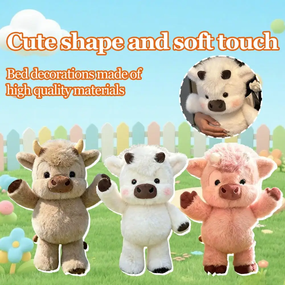 Peluche de Vaca Highland de 45 cm, Adorable Peluche de Ganado Highland, Tela Suave de Primera Calidad, Almohada de Vaca Abrazable para Niños y Adultos