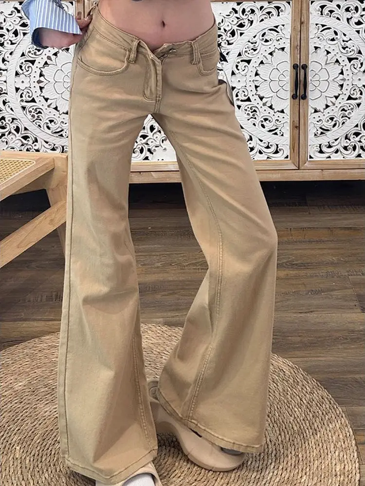 الأمريكية Sle منخفضة الخصر جرس بوت الجينز المرأة ربيع الخريف حجم كبير مثير فتاة حار مطاطا التخسيس متوهج السراويل #5