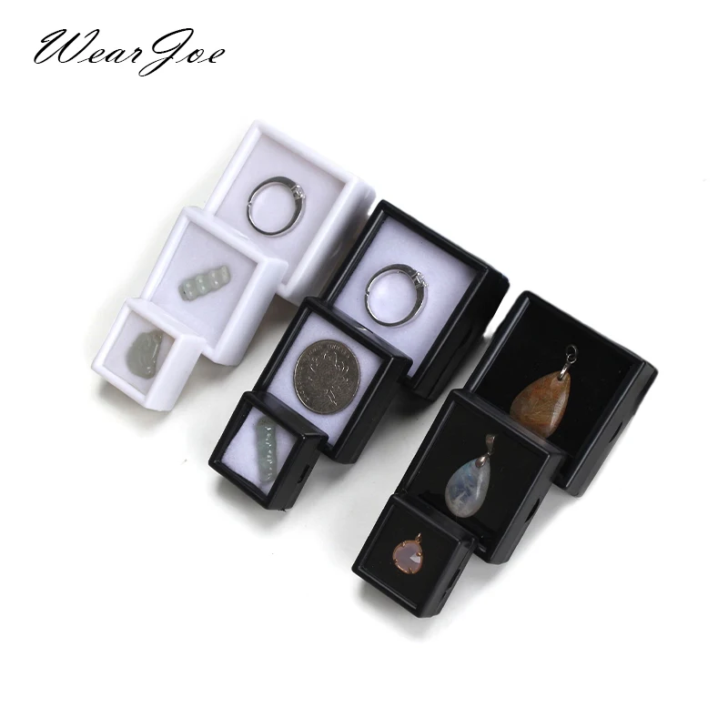 

Wholesale Top Glass Gemstone Gem Display Storage Box Tool Coin Jar Jewelry Pendant Loose Diamond Bead Holder Organizer Show Case