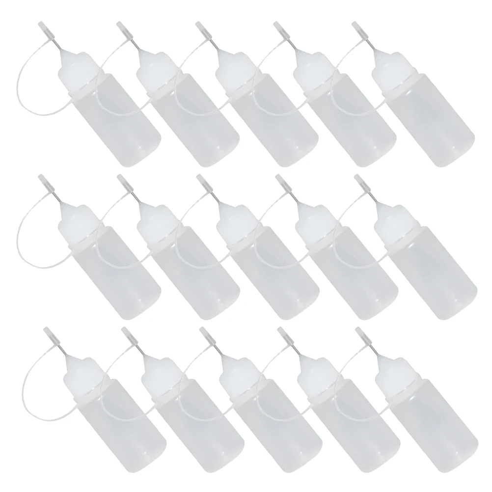 

15pcs Glue Water Bottling Empty Squirt Bottle Fine Needle Squeeze Mini Dispenser Applicator Durable Plastic Leakproof Seal