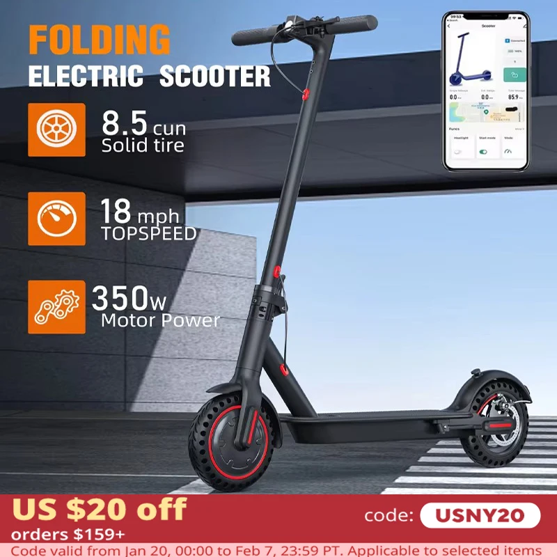 Foldable 350W Motor Adult 30km/h Non-slip Electric Scooter  8.5